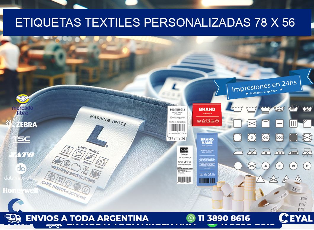 ETIQUETAS TEXTILES PERSONALIZADAS 78 x 56