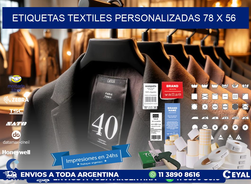ETIQUETAS TEXTILES PERSONALIZADAS 78 x 56