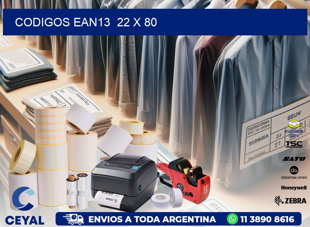 CODIGOS EAN13  22 x 80