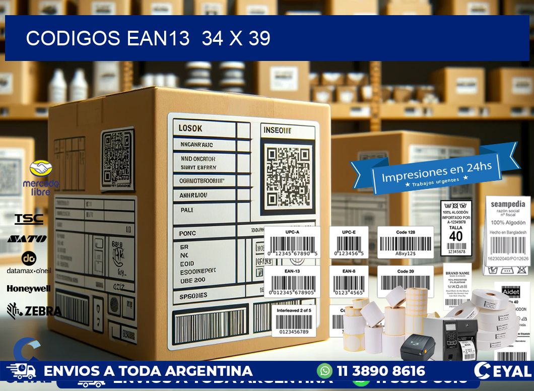 CODIGOS EAN13  34 x 39