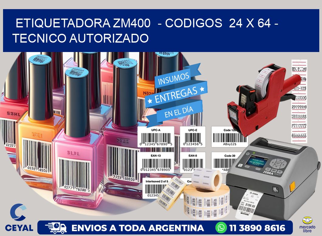 ETIQUETADORA ZM400 - CODIGOS 24 x 64 - TECNICO AUTORIZADO