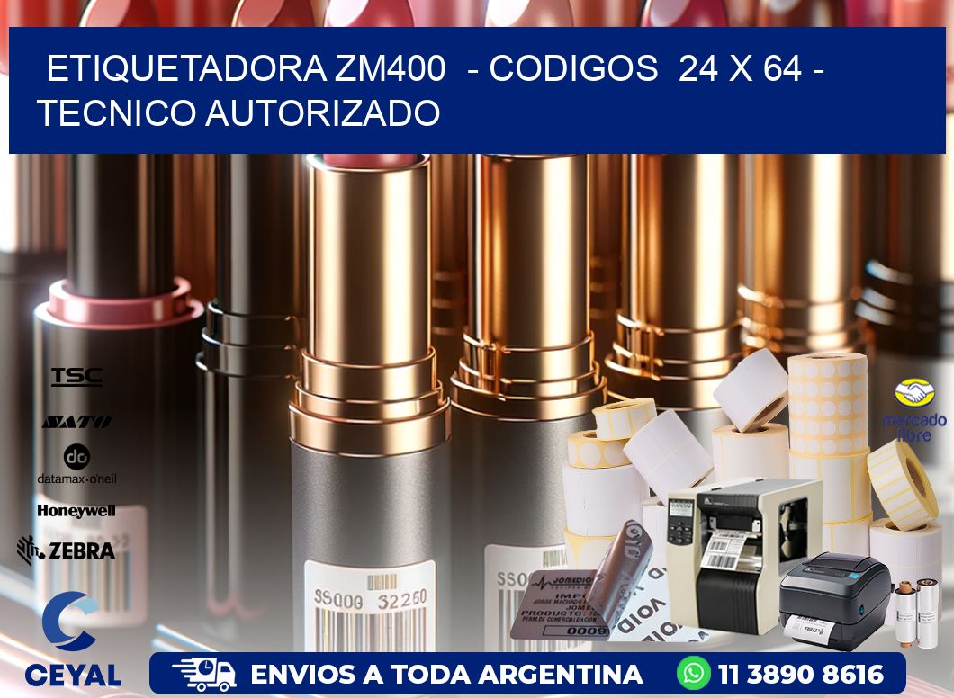 ETIQUETADORA ZM400  – CODIGOS  24 x 64 – TECNICO AUTORIZADO