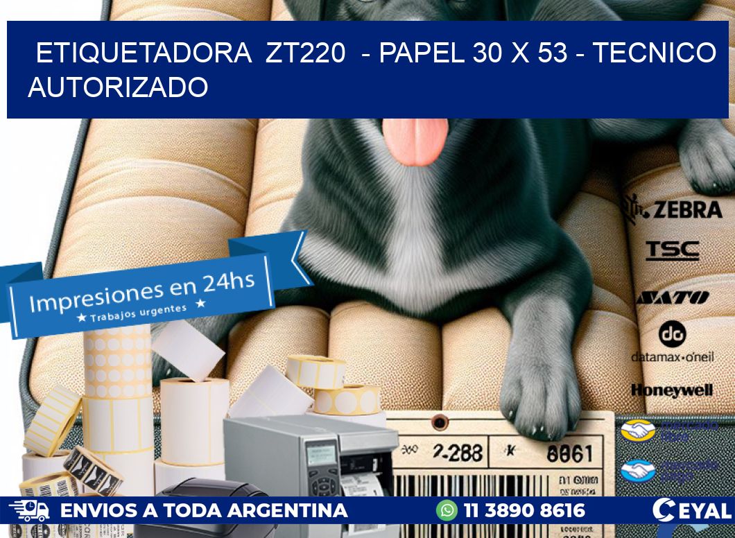 ETIQUETADORA  ZT220  - PAPEL 30 x 53 - TECNICO AUTORIZADO