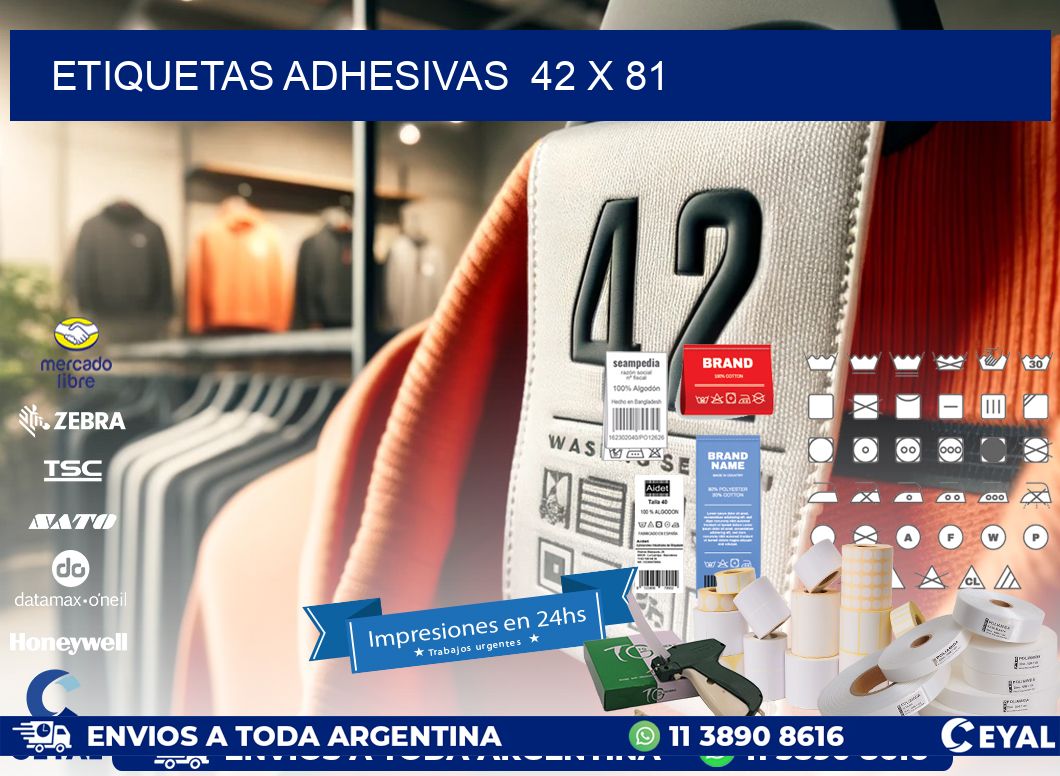 ETIQUETAS ADHESIVAS  42 x 81