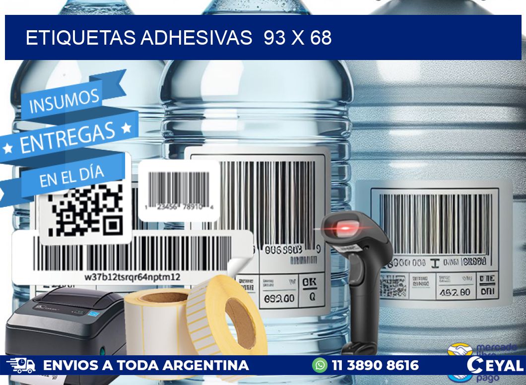 ETIQUETAS ADHESIVAS  93 x 68