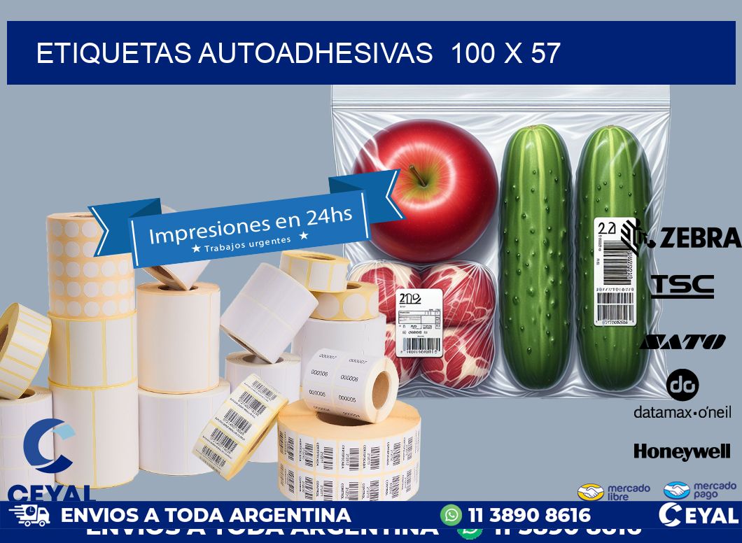 ETIQUETAS AUTOADHESIVAS  100 x 57