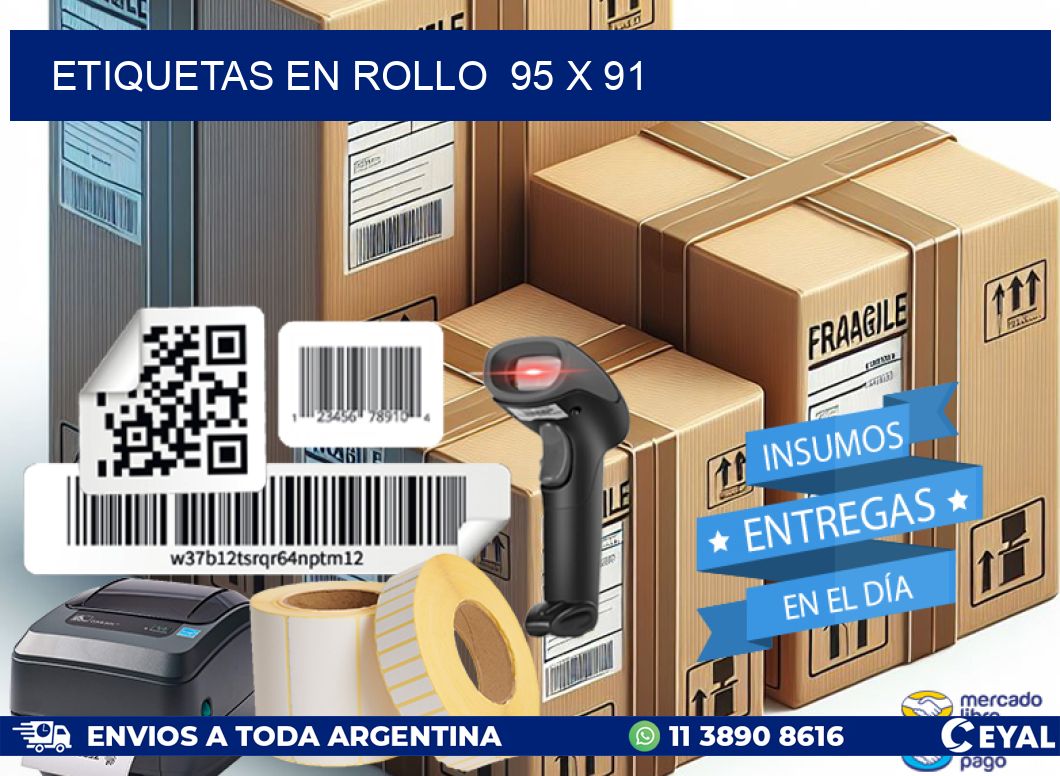 ETIQUETAS EN ROLLO  95 x 91