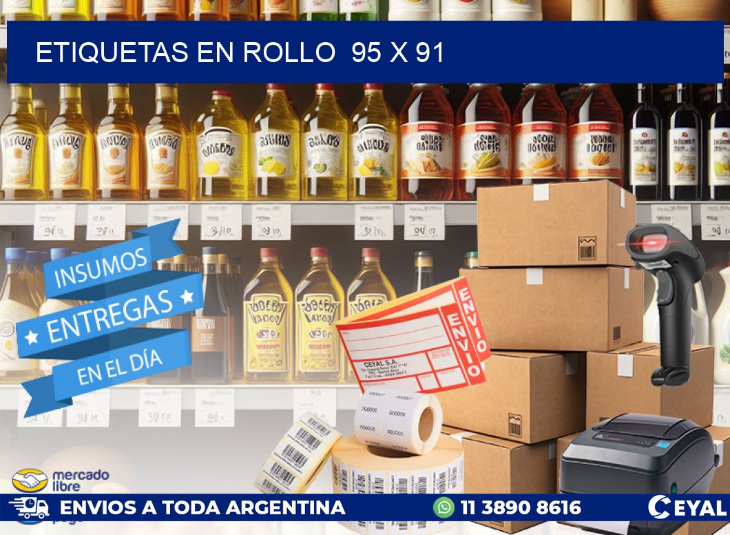 ETIQUETAS EN ROLLO  95 x 91