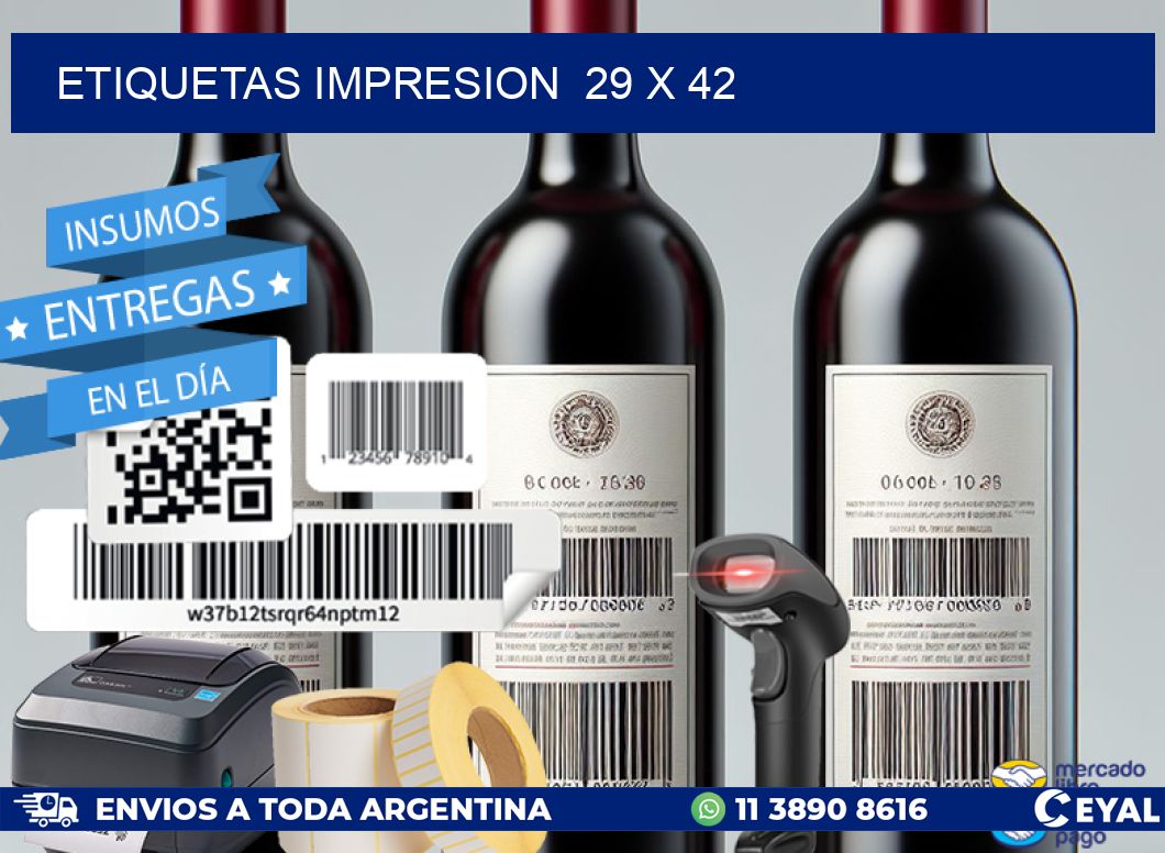 ETIQUETAS IMPRESION  29 x 42