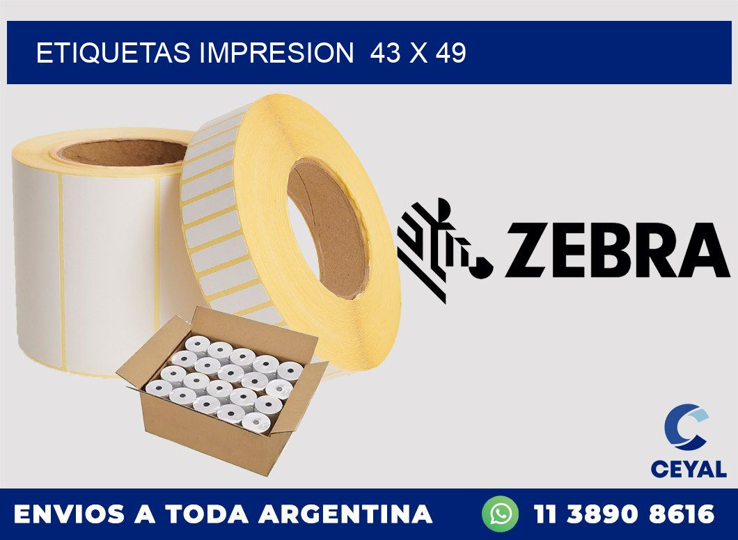 ETIQUETAS IMPRESION 43 x 49