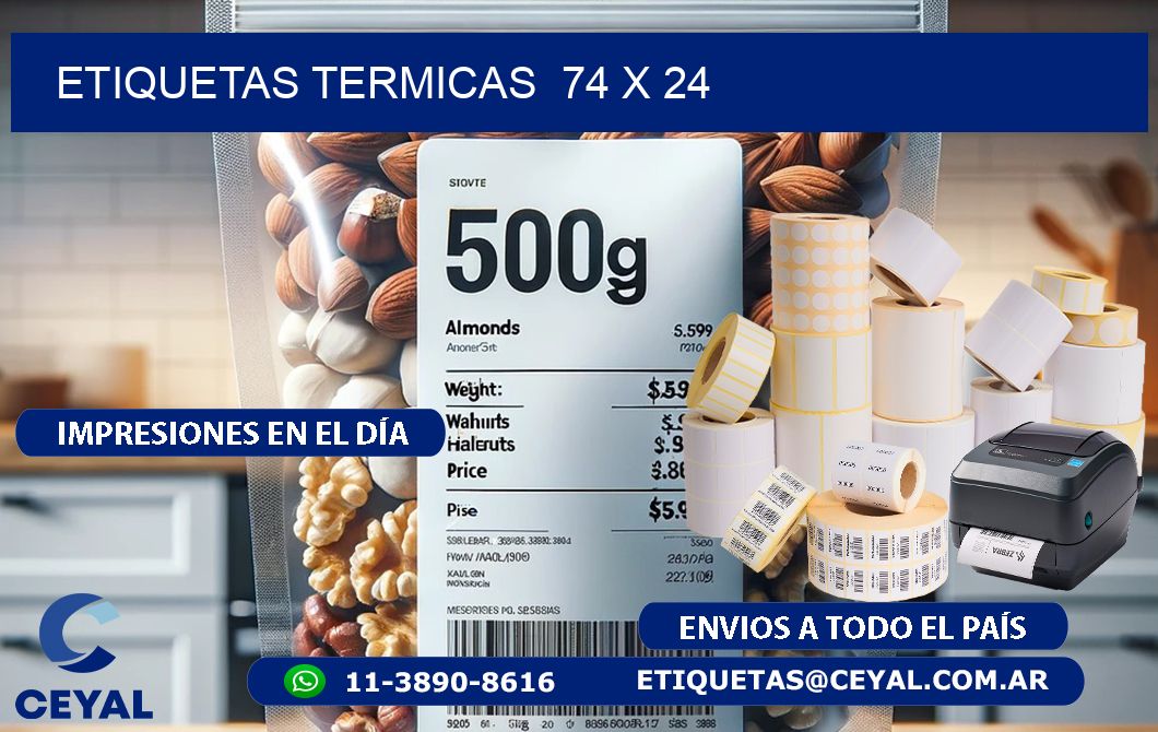 ETIQUETAS TERMICAS  74 x 24