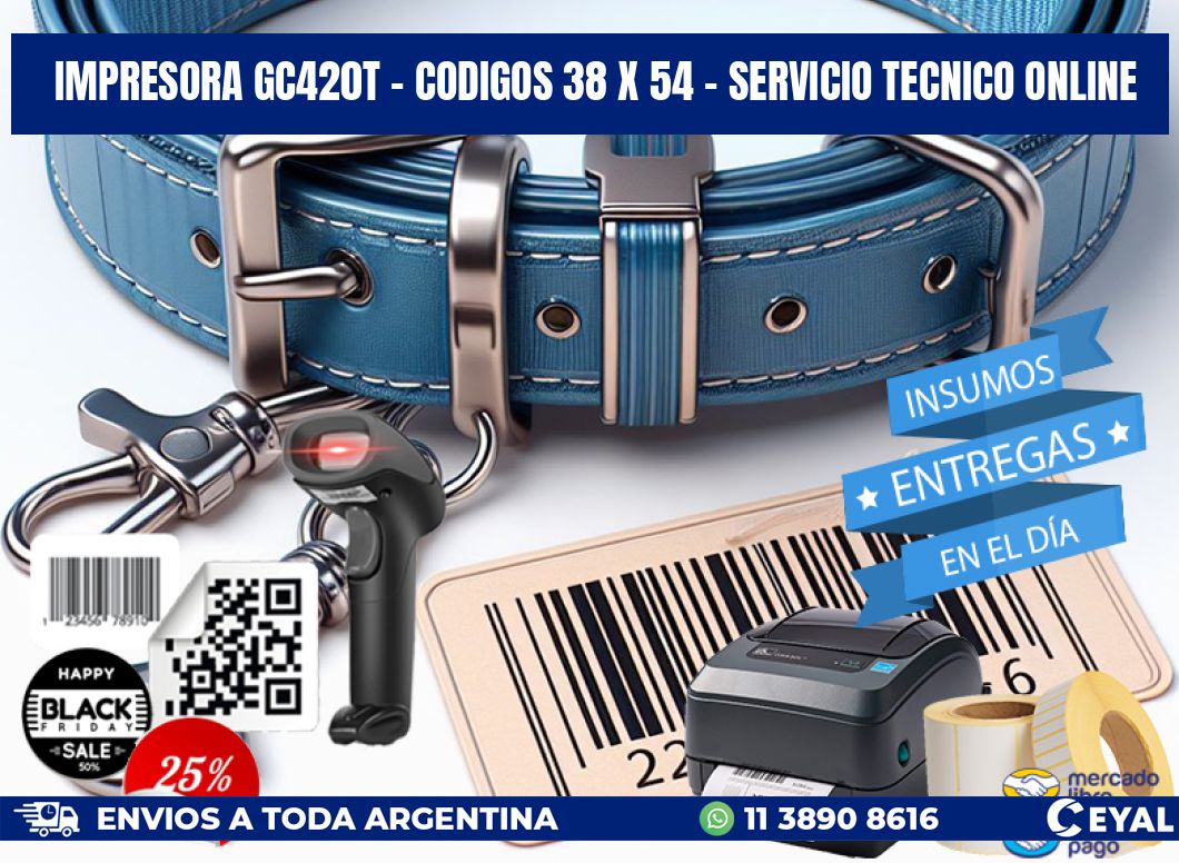 IMPRESORA GC420T - CODIGOS 38 x 54 - SERVICIO TECNICO ONLINE