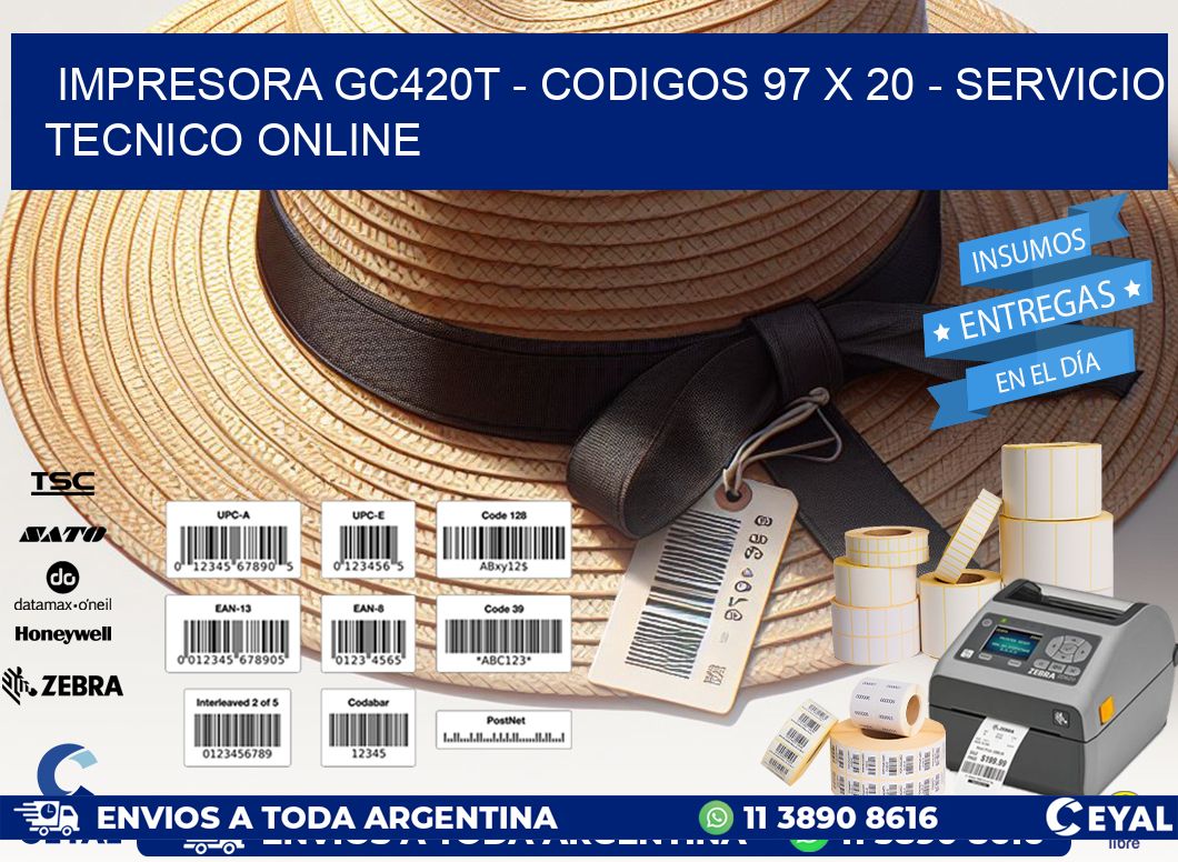 IMPRESORA GC420T - CODIGOS 97 x 20 - SERVICIO TECNICO ONLINE