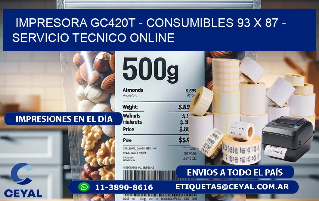 IMPRESORA GC420T – CONSUMIBLES 93 x 87 – SERVICIO TECNICO ONLINE