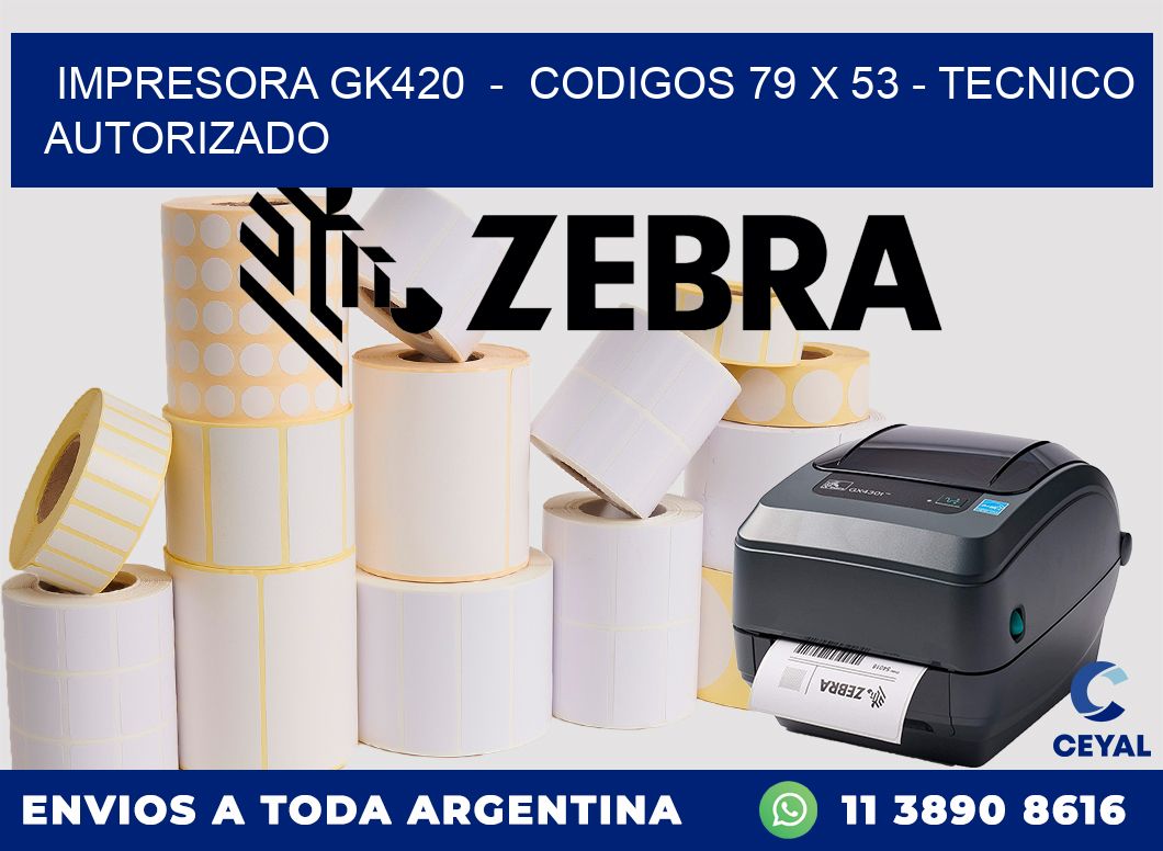 IMPRESORA GK420  -  CODIGOS 79 x 53 - TECNICO AUTORIZADO