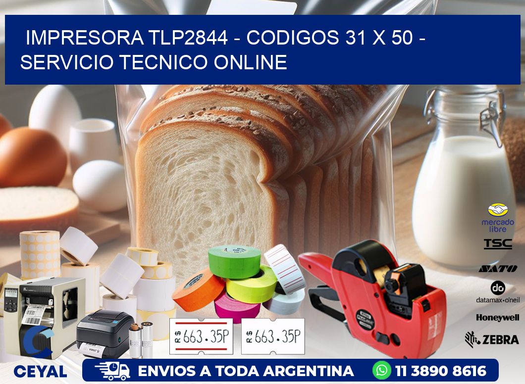 IMPRESORA TLP2844 - CODIGOS 31 x 50 - SERVICIO TECNICO ONLINE