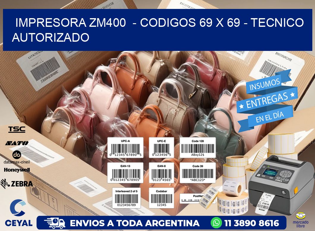 IMPRESORA ZM400  - CODIGOS 69 x 69 - TECNICO AUTORIZADO