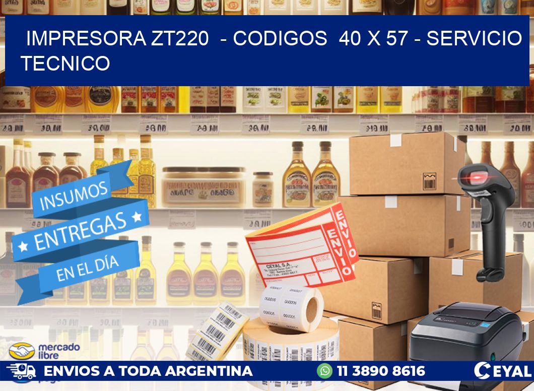 IMPRESORA ZT220  - CODIGOS  40 x 57 - SERVICIO TECNICO