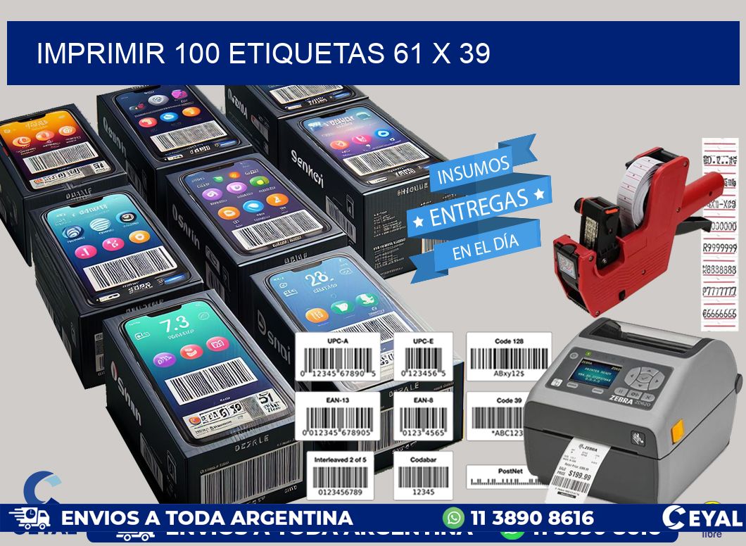 IMPRIMIR 100 ETIQUETAS 61 x 39