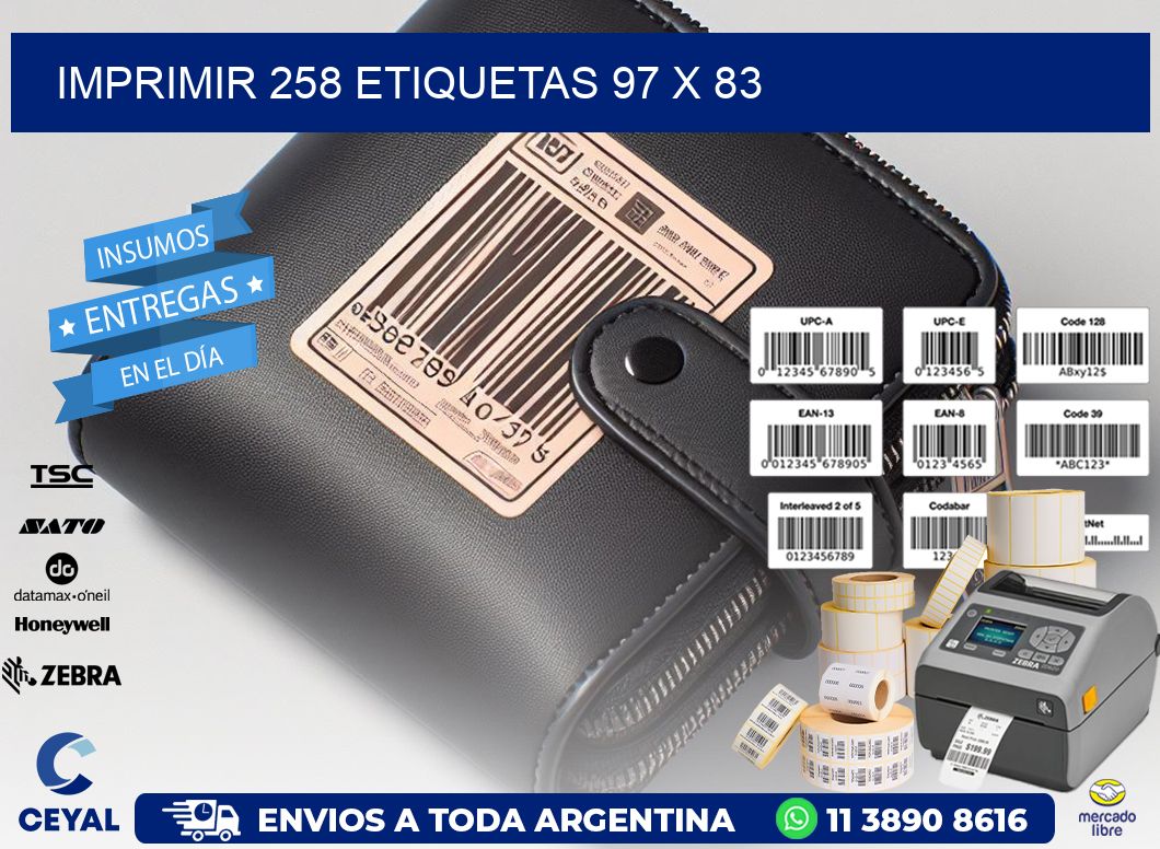 IMPRIMIR 258 ETIQUETAS 97 x 83