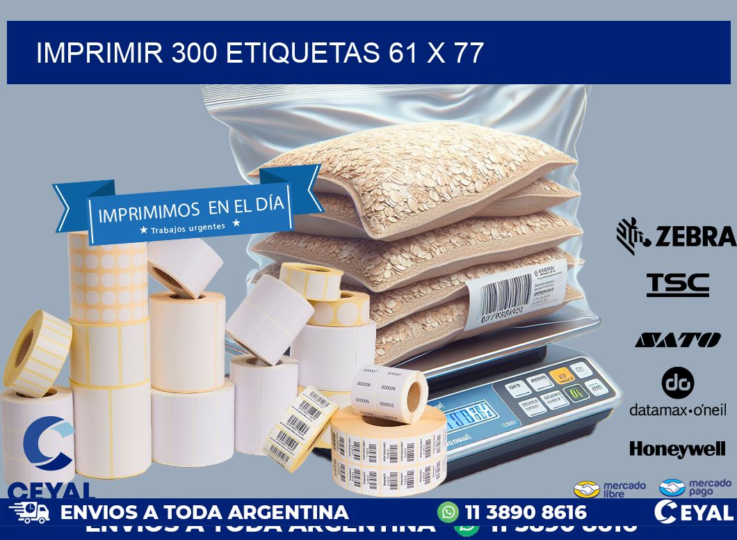 IMPRIMIR 300 ETIQUETAS 61 x 77