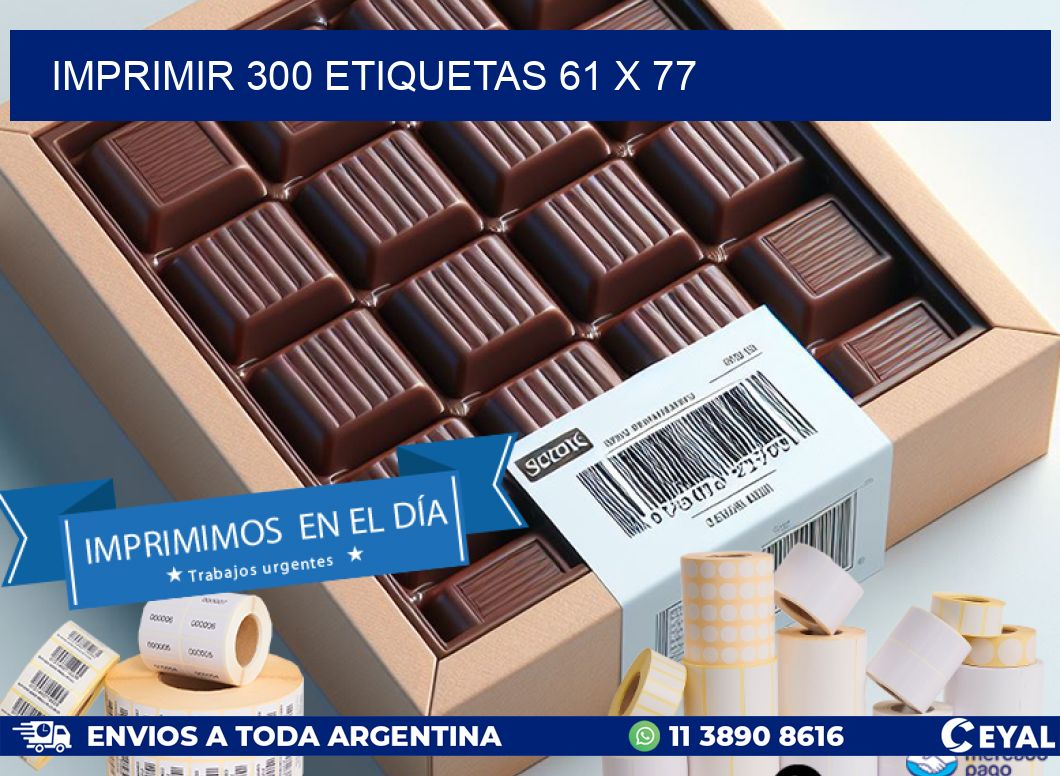 IMPRIMIR 300 ETIQUETAS 61 x 77