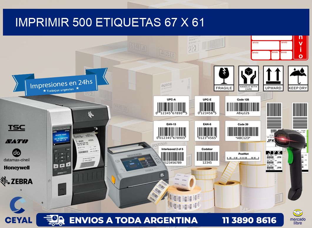 IMPRIMIR 500 ETIQUETAS 67 x 61