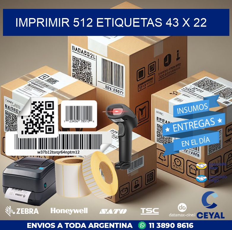 IMPRIMIR 512 ETIQUETAS 43 x 22