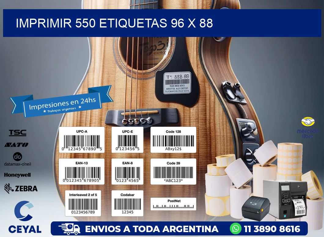 IMPRIMIR 550 ETIQUETAS 96 x 88