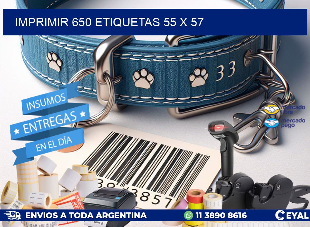 IMPRIMIR 650 ETIQUETAS 55 x 57