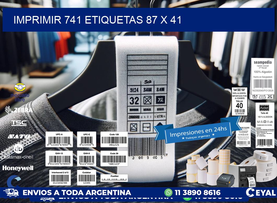IMPRIMIR 741 ETIQUETAS 87 x 41