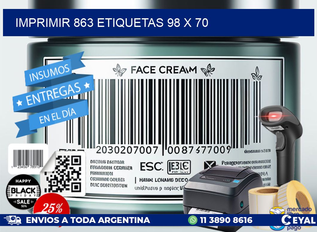 IMPRIMIR 863 ETIQUETAS 98 x 70