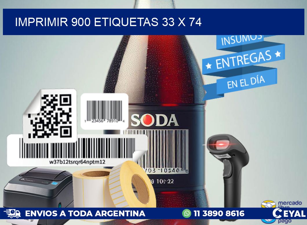 IMPRIMIR 900 ETIQUETAS 33 x 74