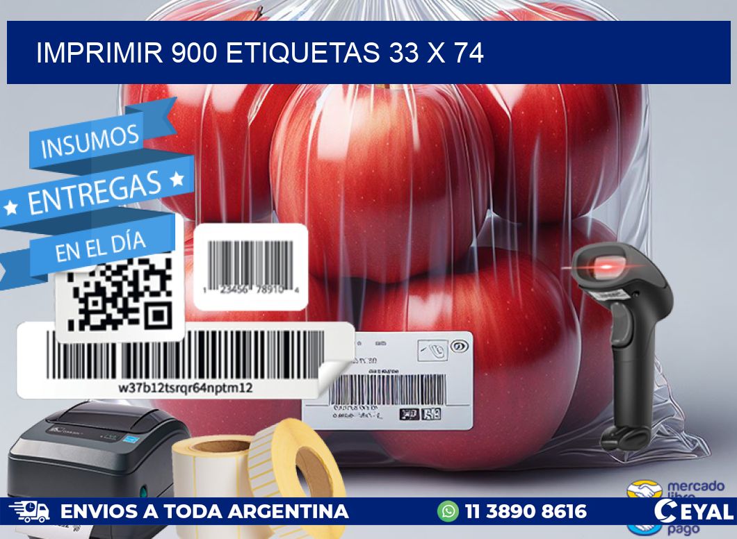 IMPRIMIR 900 ETIQUETAS 33 x 74