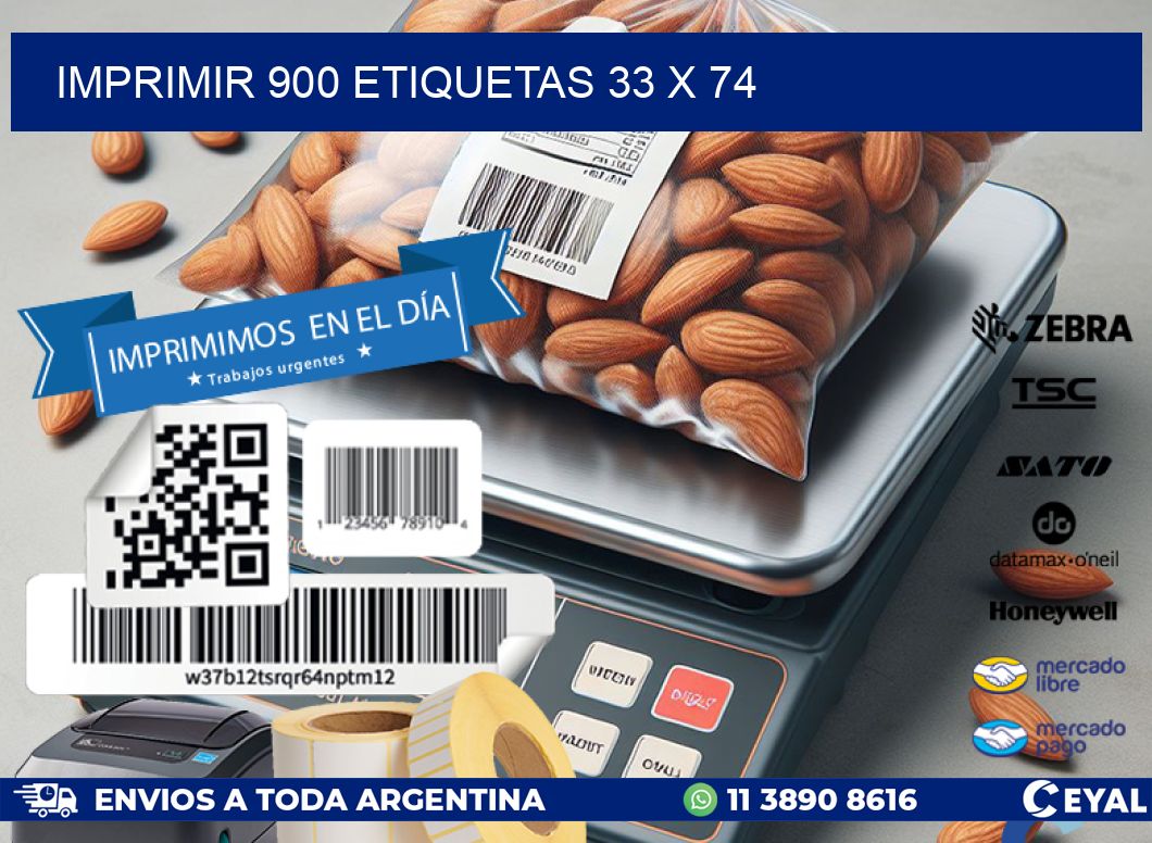 IMPRIMIR 900 ETIQUETAS 33 x 74