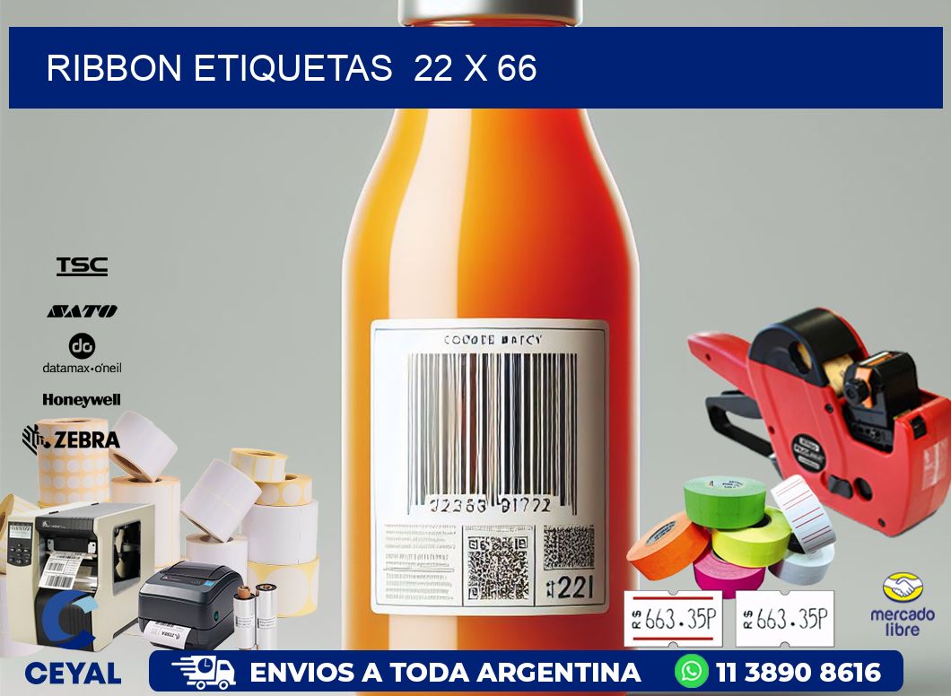 RIBBON ETIQUETAS  22 x 66