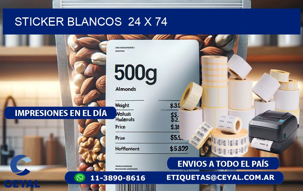 STICKER BLANCOS 24 x 74