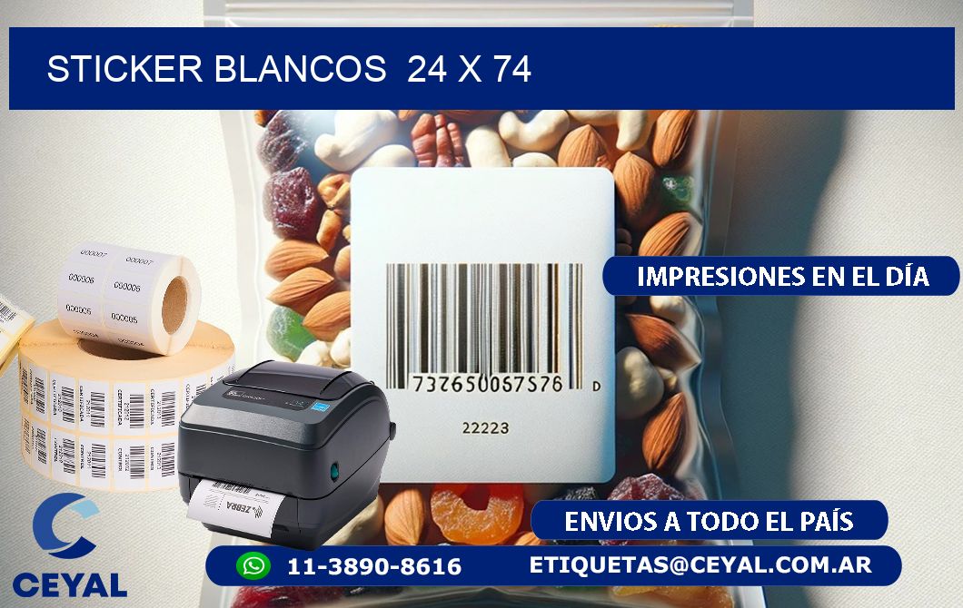 STICKER BLANCOS 24 x 74