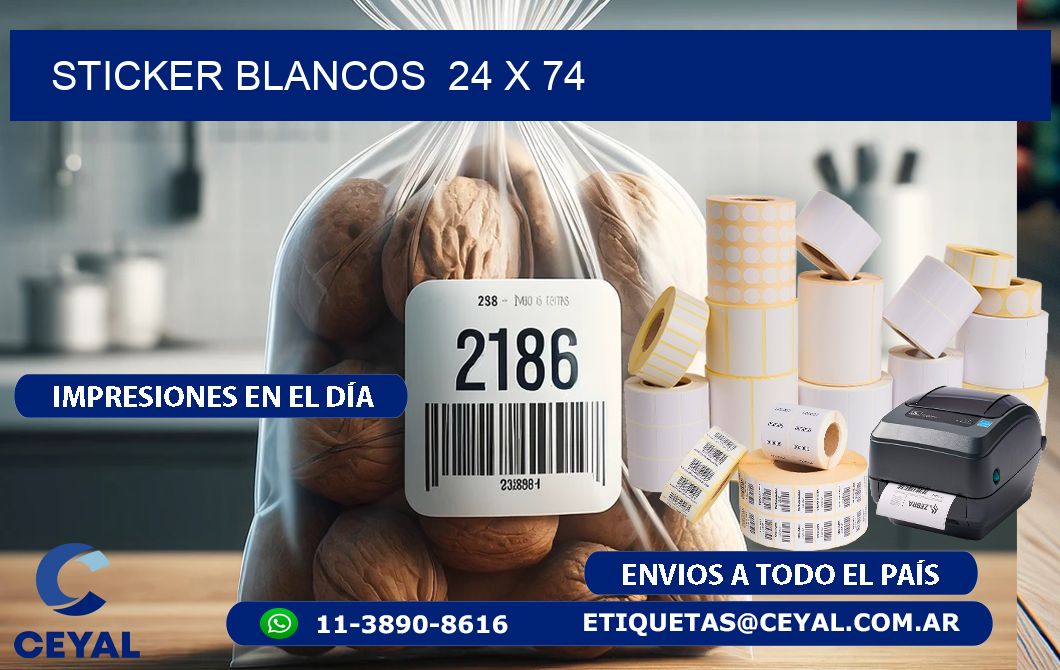 STICKER BLANCOS 24 x 74