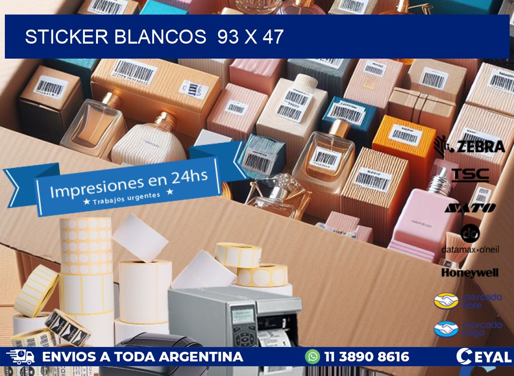 STICKER BLANCOS  93 x 47