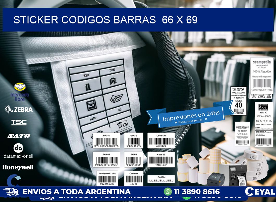 STICKER CODIGOS BARRAS  66 x 69