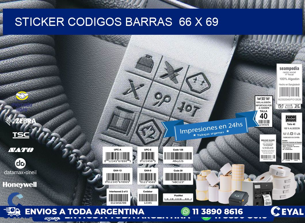STICKER CODIGOS BARRAS  66 x 69