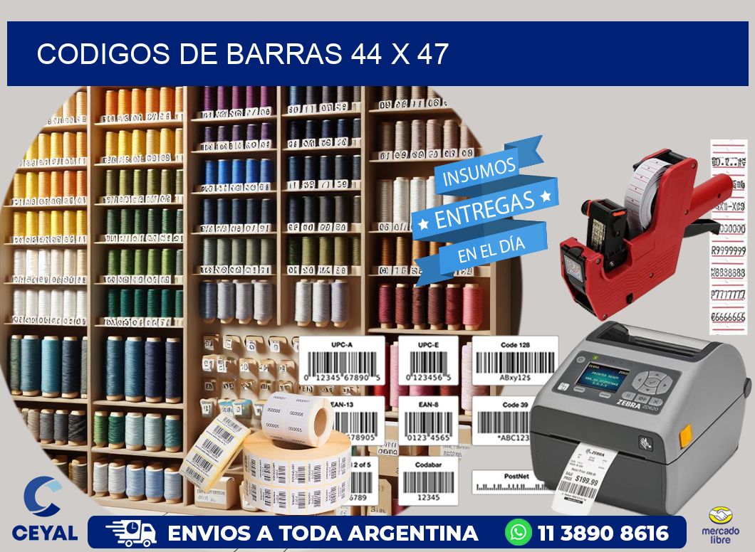 codigos de barras 44 x 47