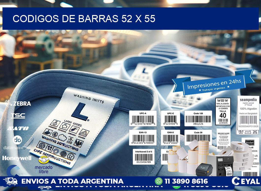 codigos de barras 52 x 55
