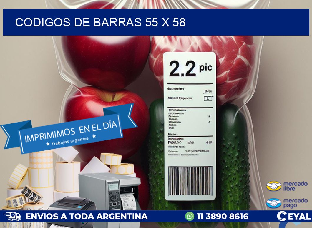 codigos de barras 55 x 58