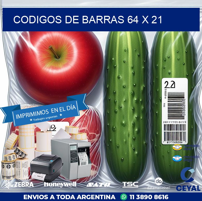 codigos de barras 64 x 21