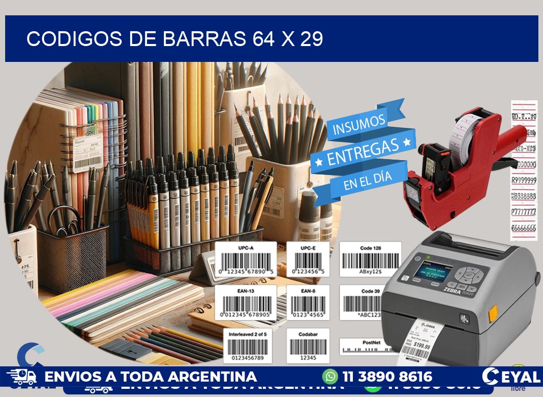 codigos de barras 64 x 29