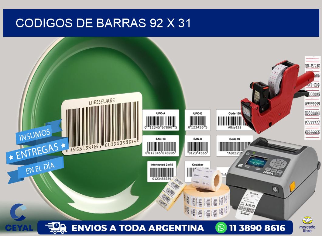 codigos de barras 92 x 31