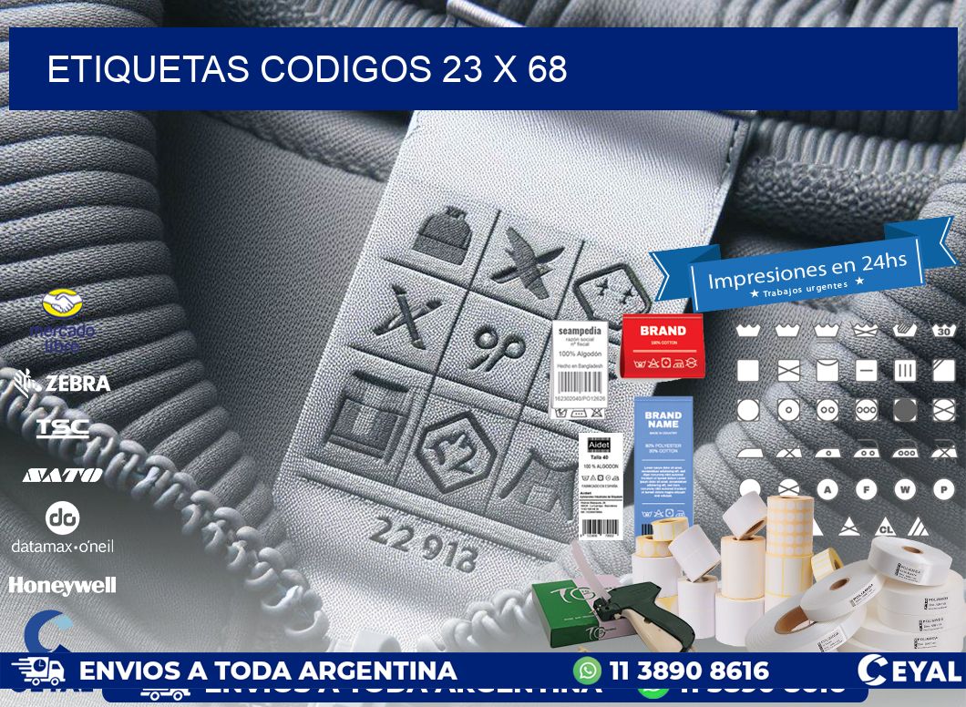 etiquetas codigos 23 x 68