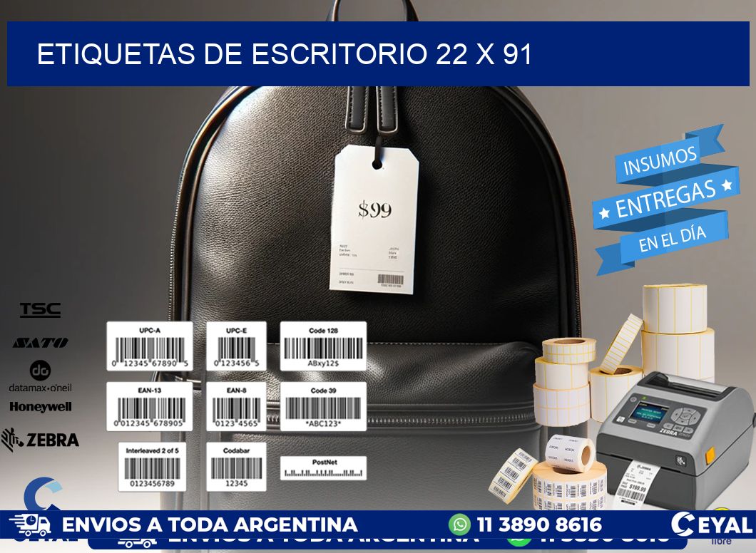 etiquetas de escritorio 22 x 91